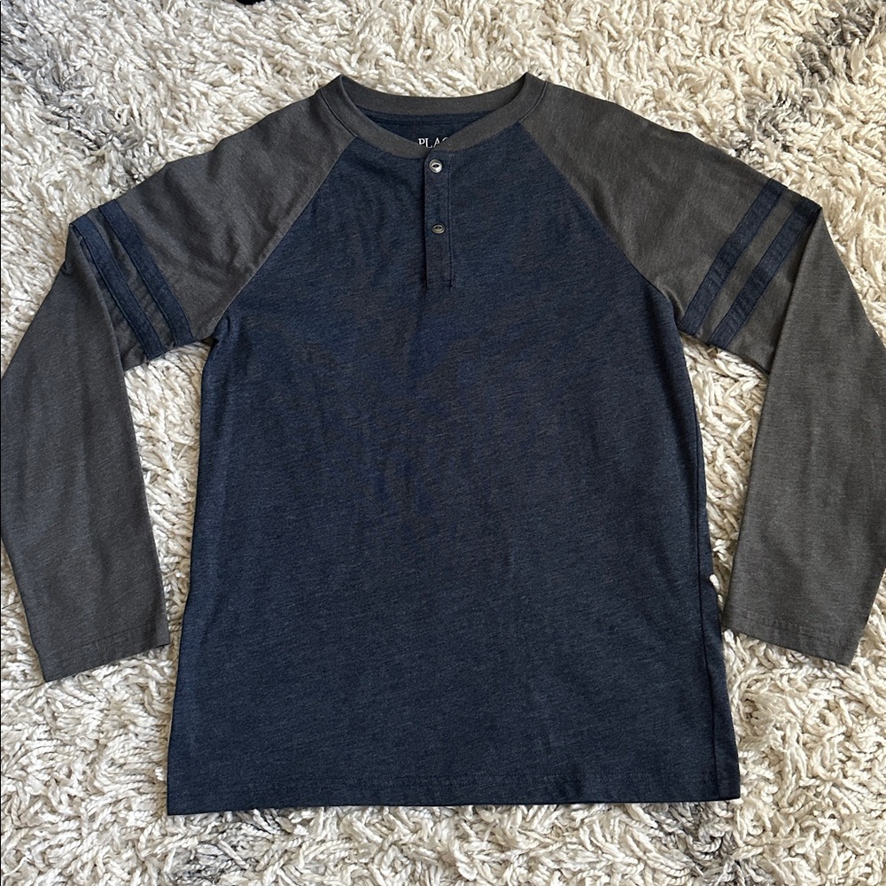 Children’s Place Gray Blue Long Sleeve Shirt